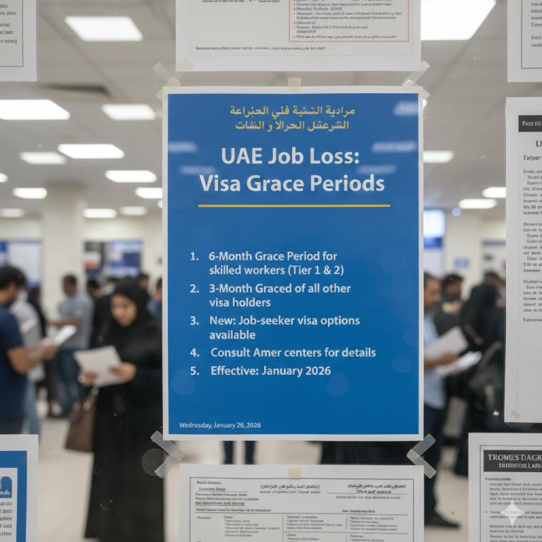 UAE Job Loss: Visa Grace Periods, Cancellation & Insurance Guide