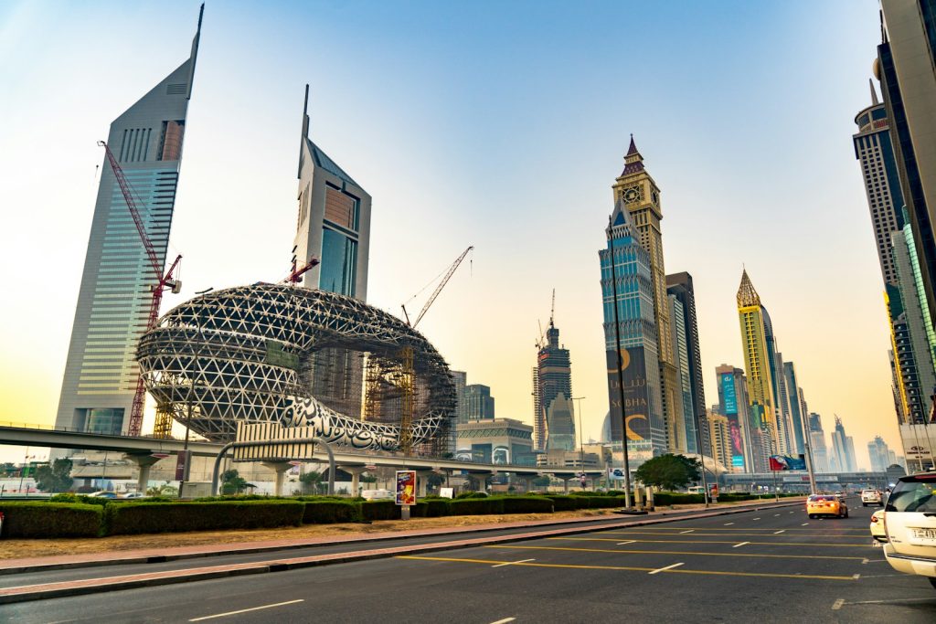 Dubai Sheikh Zayed Road business towers representing changing jobs and work permit transfer